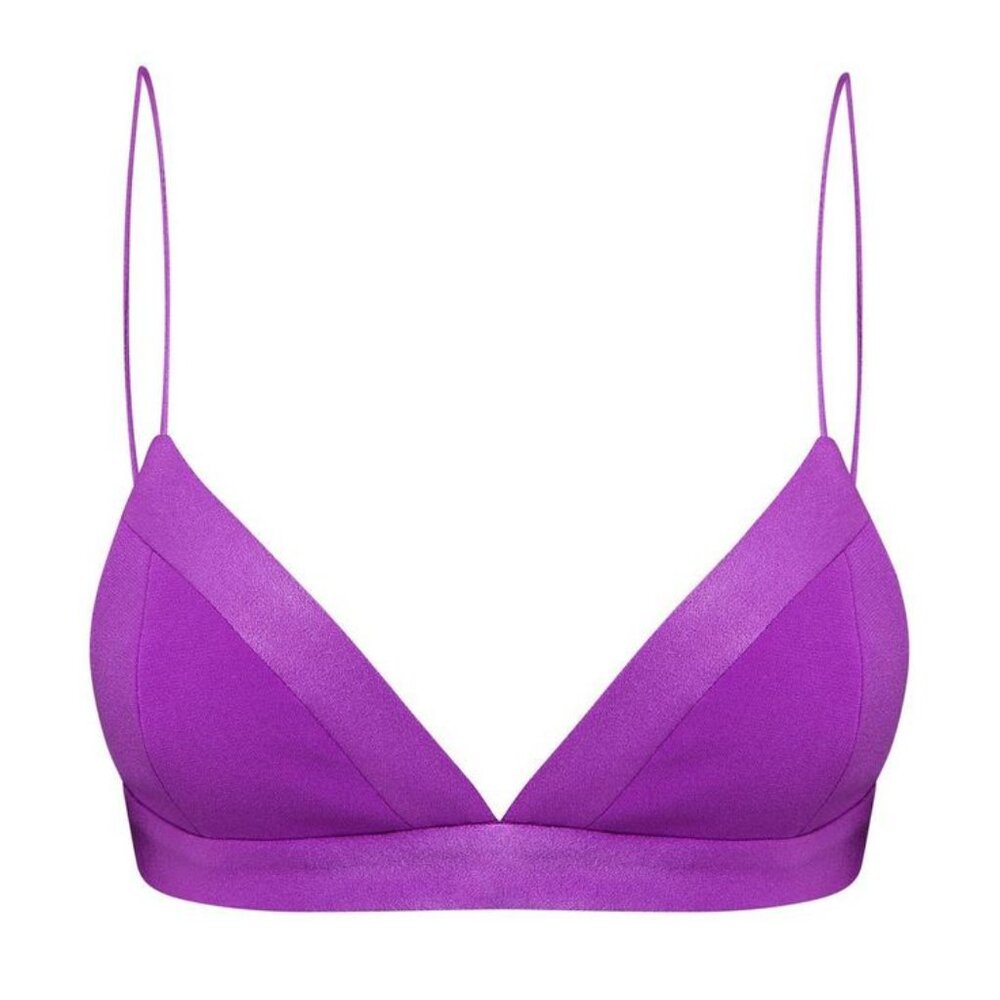 Alex Perry Purple Satin Crepe Bralette As Worn by Fallon/Dynasty & Nikki Glaser